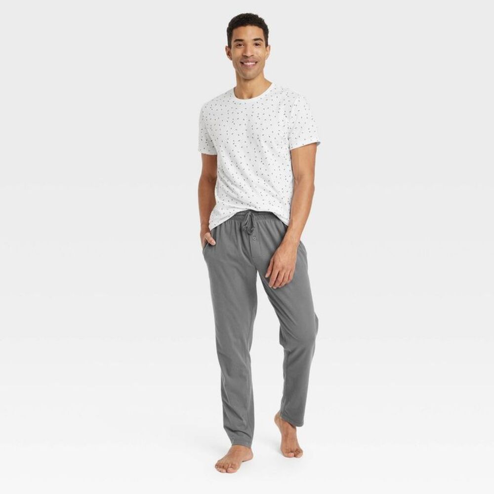 Men's 2pc Micro Knit Pajama Set - Goodfellow & Co White M
